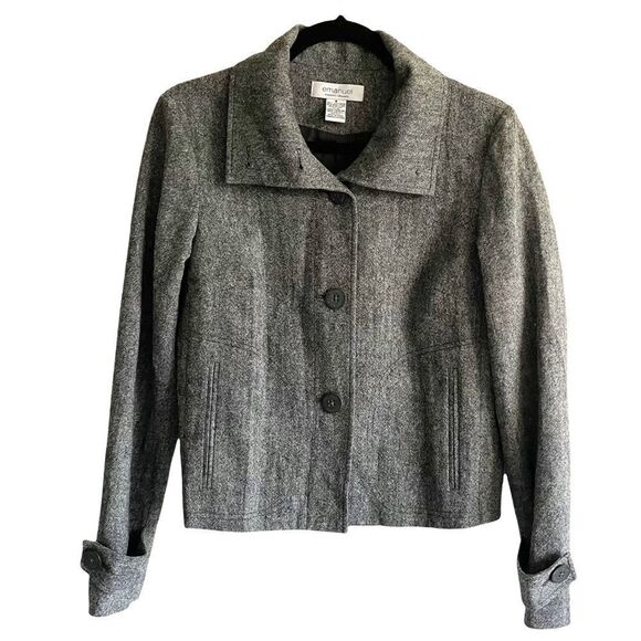 EMANUEL UNGARO Paris Cropped Wool Blazer Jacket 6 - Picture 3 of 11